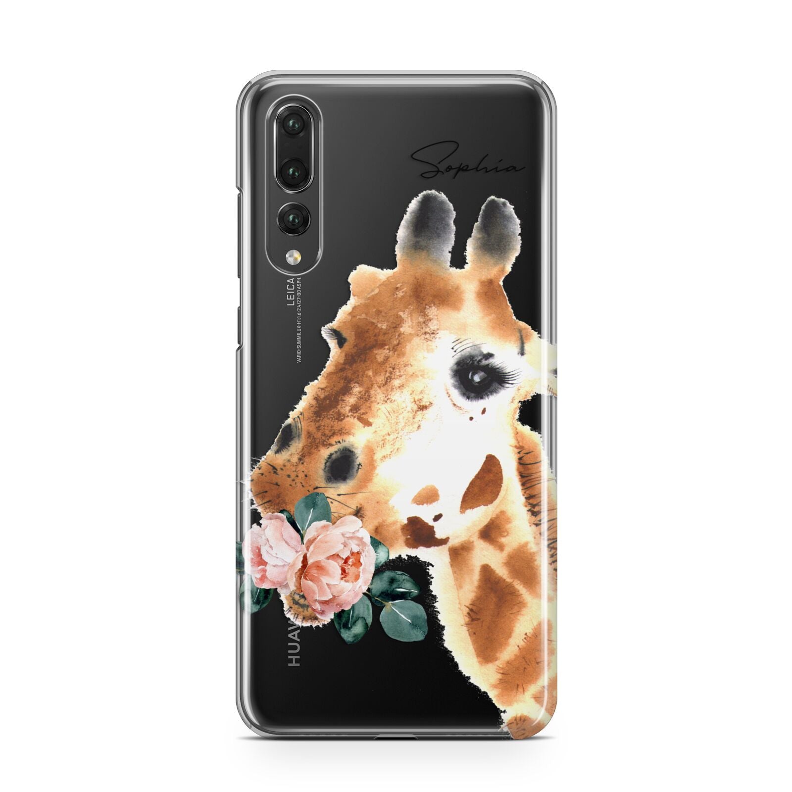 Personalised Giraffe Watercolour Huawei P20 Pro Phone Case