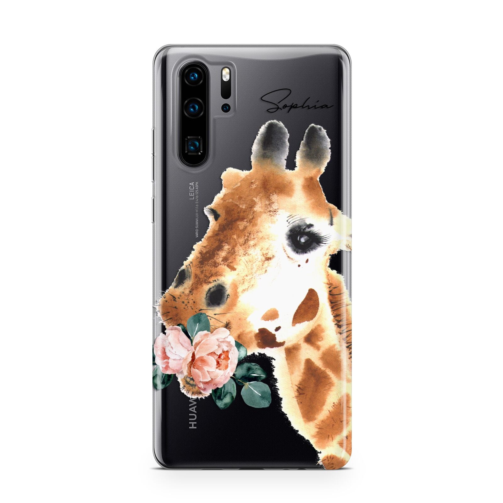 Personalised Giraffe Watercolour Huawei P30 Pro Phone Case