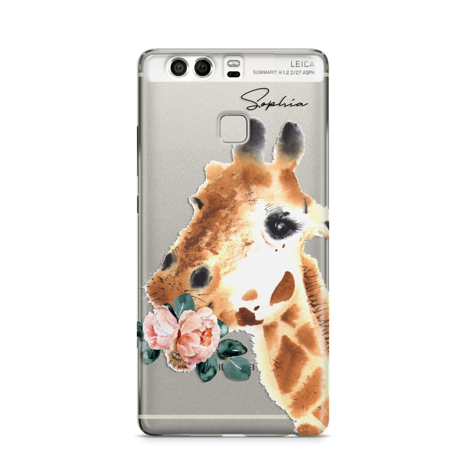 Personalised Giraffe Watercolour Huawei P9 Case