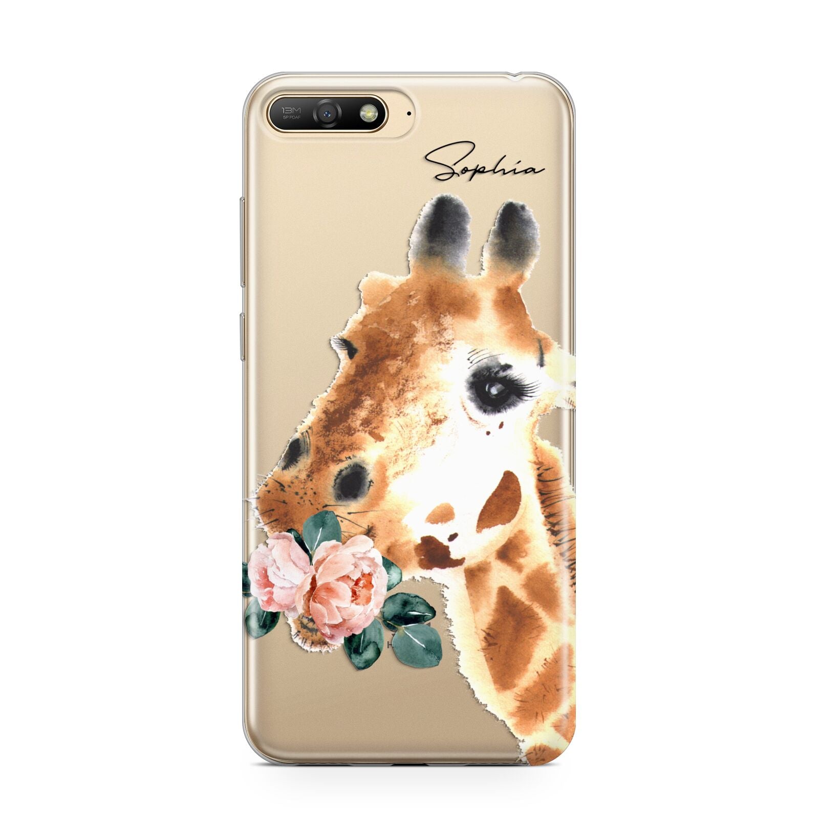 Personalised Giraffe Watercolour Huawei Y6 2018