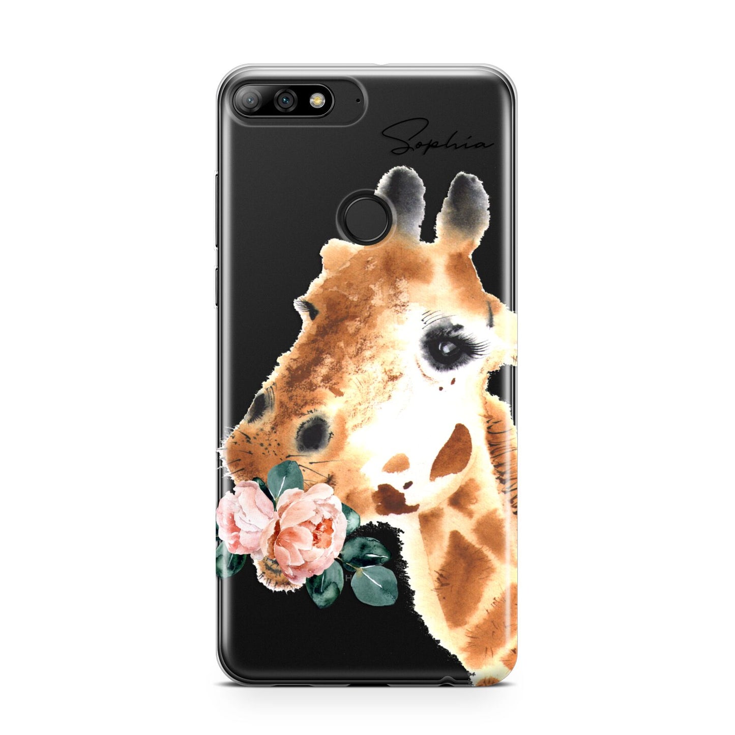 Personalised Giraffe Watercolour Huawei Y7 2018