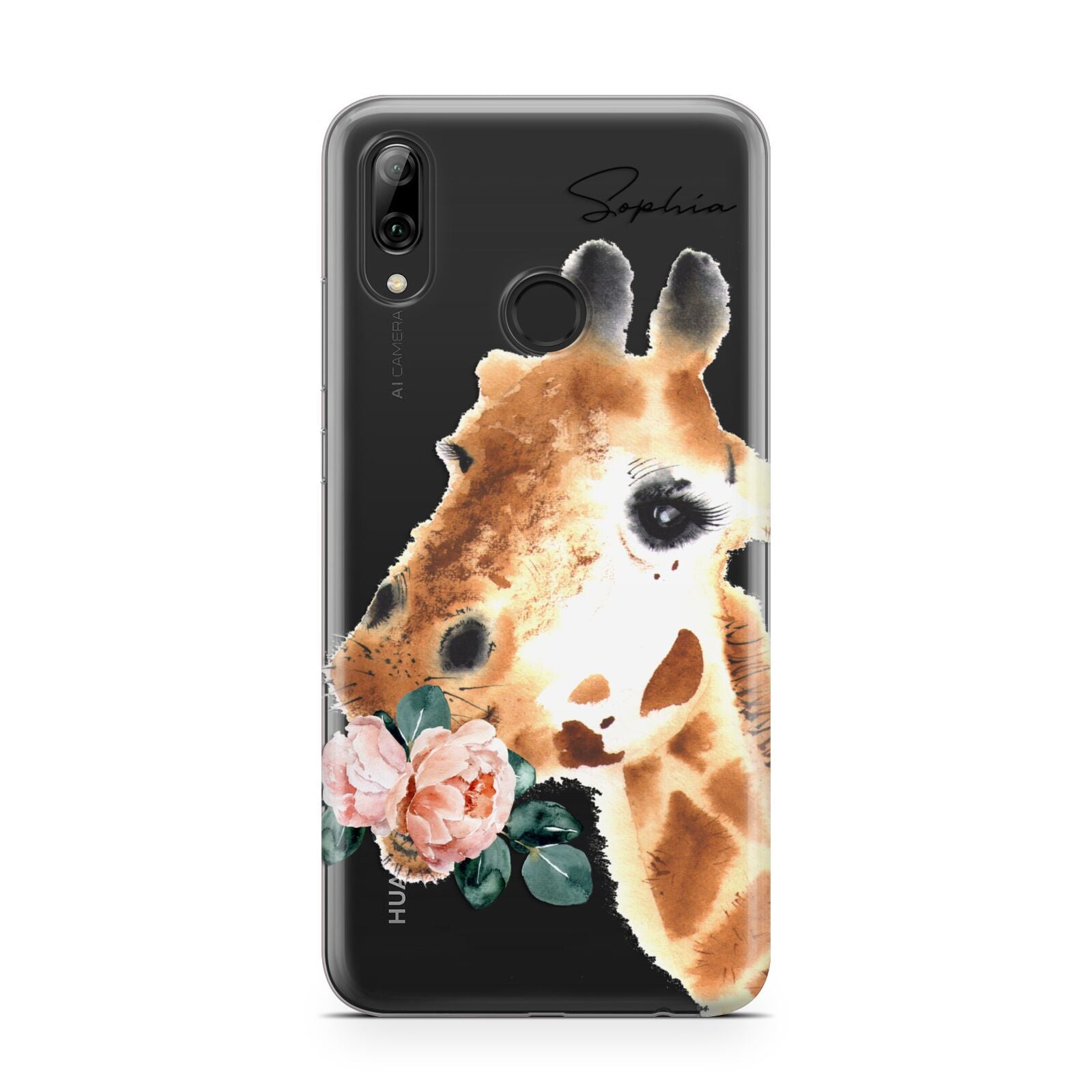 Personalised Giraffe Watercolour Huawei Y7 2019
