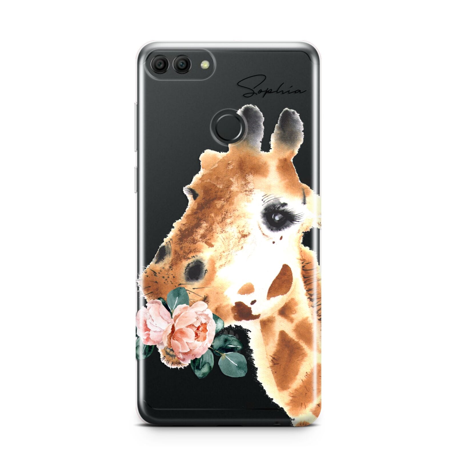 Personalised Giraffe Watercolour Huawei Y9 2018