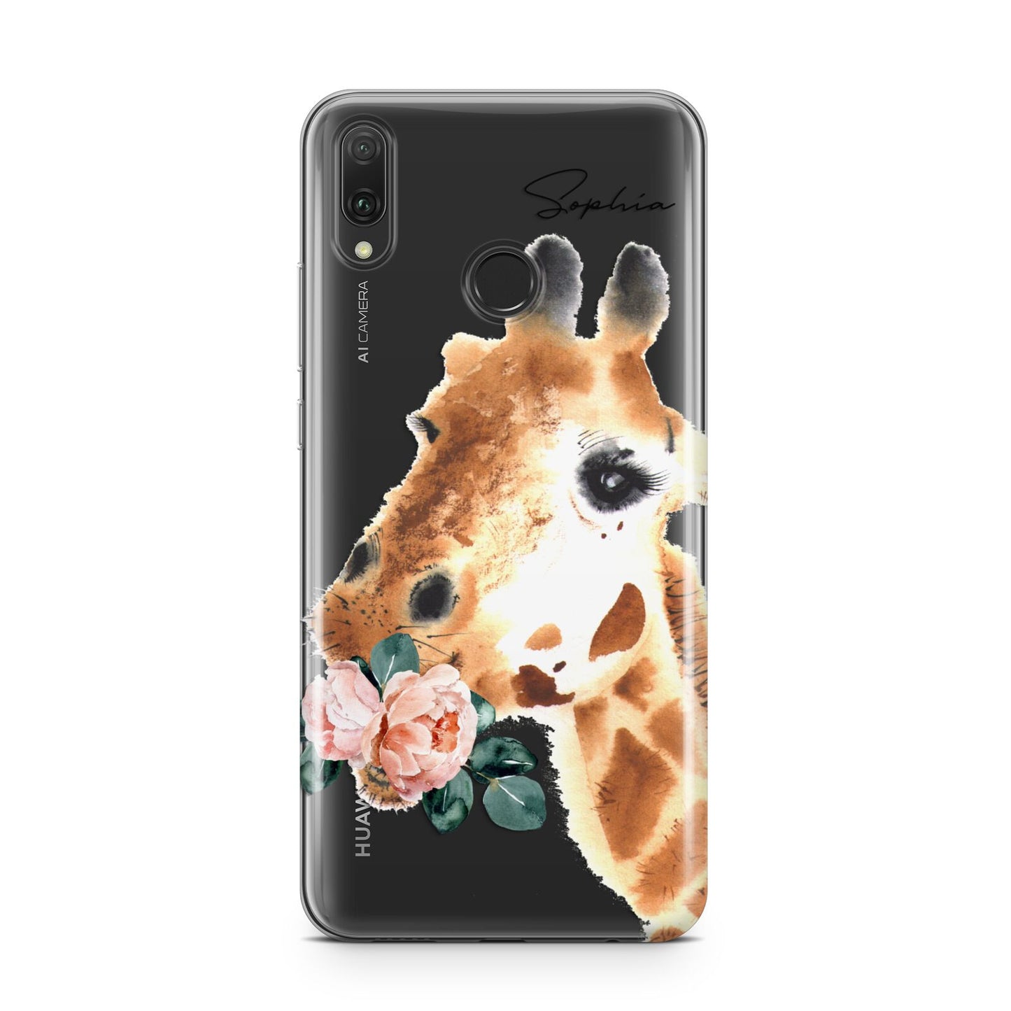 Personalised Giraffe Watercolour Huawei Y9 2019