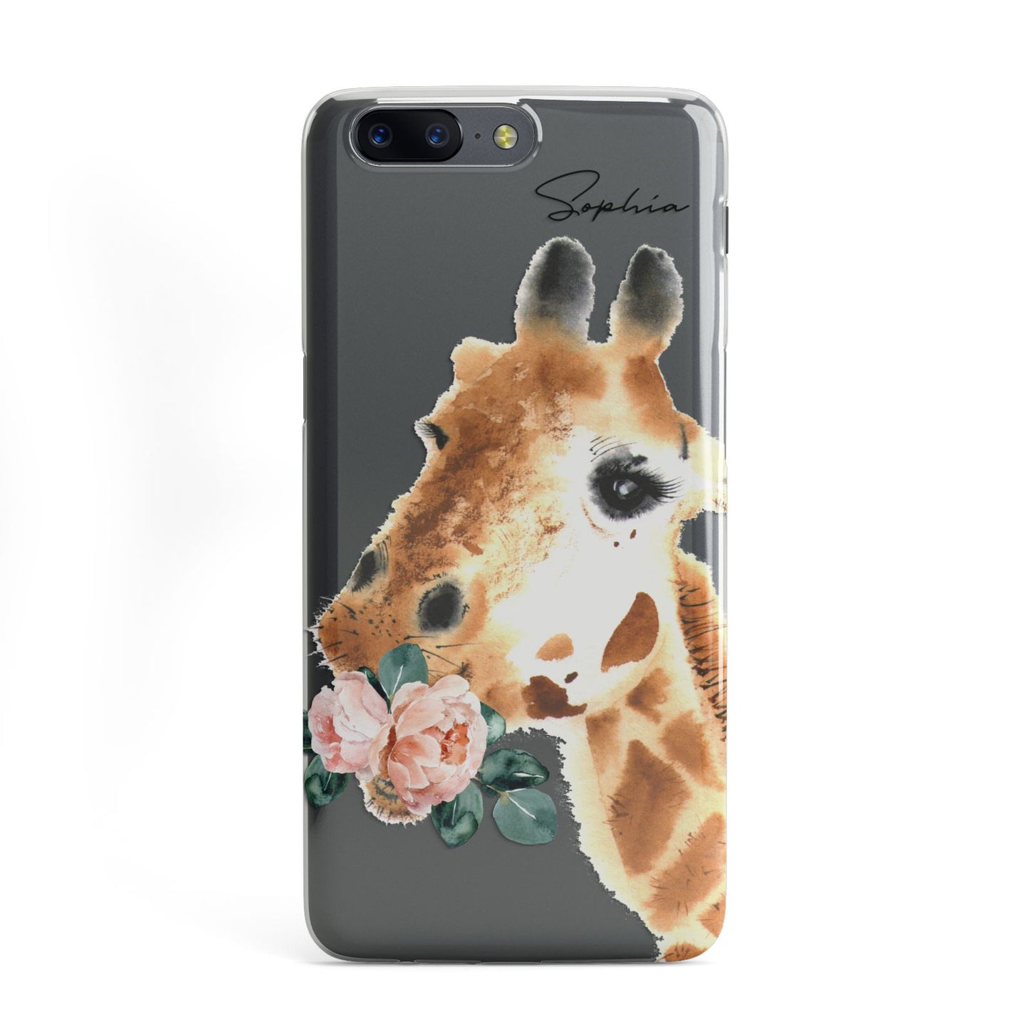 Personalised Giraffe Watercolour OnePlus Case