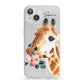 Personalised Giraffe Watercolour iPhone 13 Clear Bumper Case
