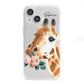 Personalised Giraffe Watercolour iPhone 13 Mini Clear Bumper Case