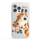 Personalised Giraffe Watercolour iPhone 13 Pro Clear Bumper Case
