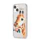 Personalised Giraffe Watercolour iPhone 14 Clear Tough Case Starlight Angled Image