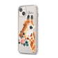 Personalised Giraffe Watercolour iPhone 14 Plus Clear Tough Case Starlight Angled Image