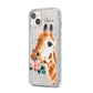 Personalised Giraffe Watercolour iPhone 14 Plus Glitter Tough Case Starlight Angled Image