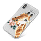 Personalised Giraffe Watercolour iPhone X Bumper Case on Silver iPhone