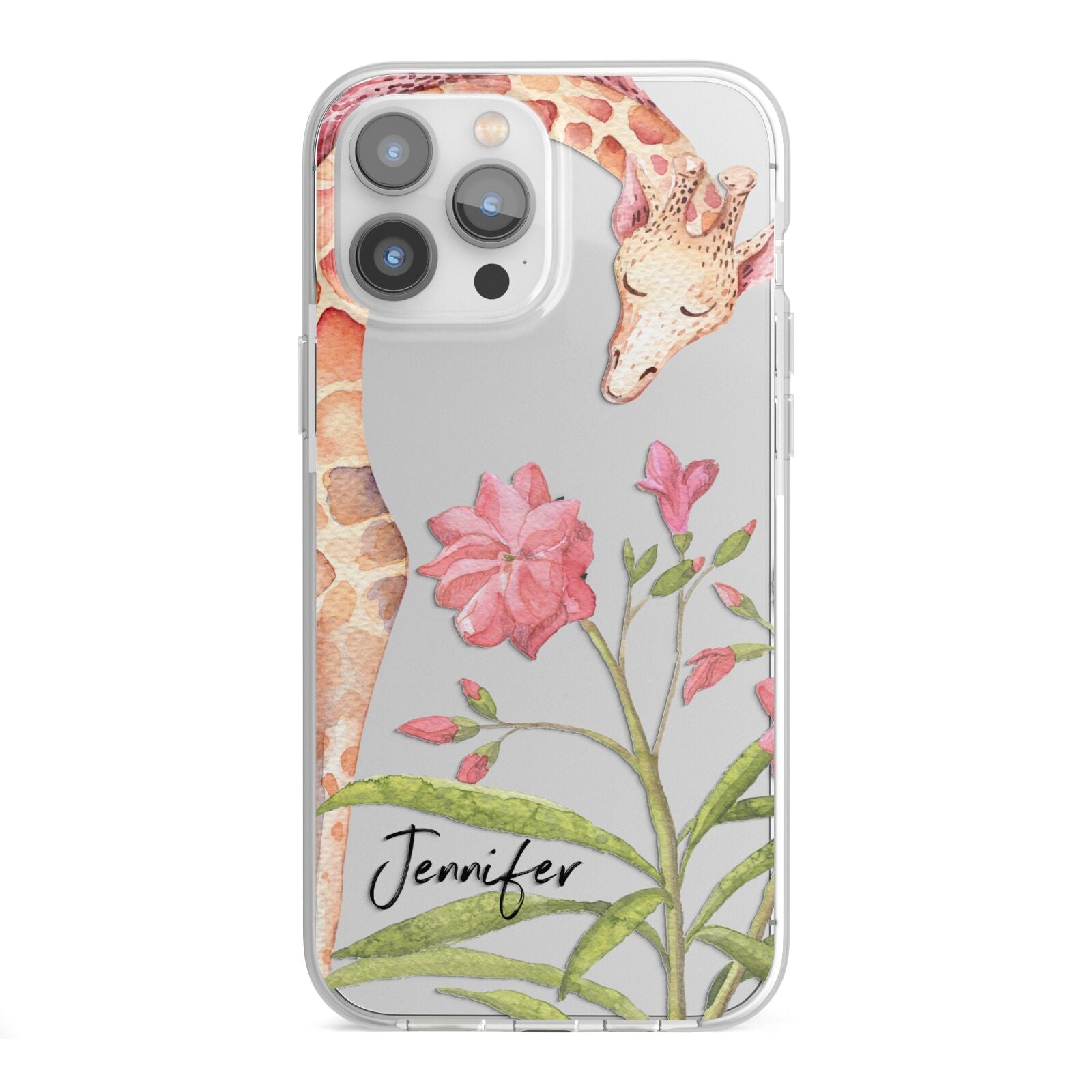 Personalised Giraffe iPhone 13 Pro Max TPU Impact Case with White Edges