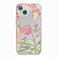 Personalised Giraffe iPhone 13 TPU Impact Case with Pink Edges