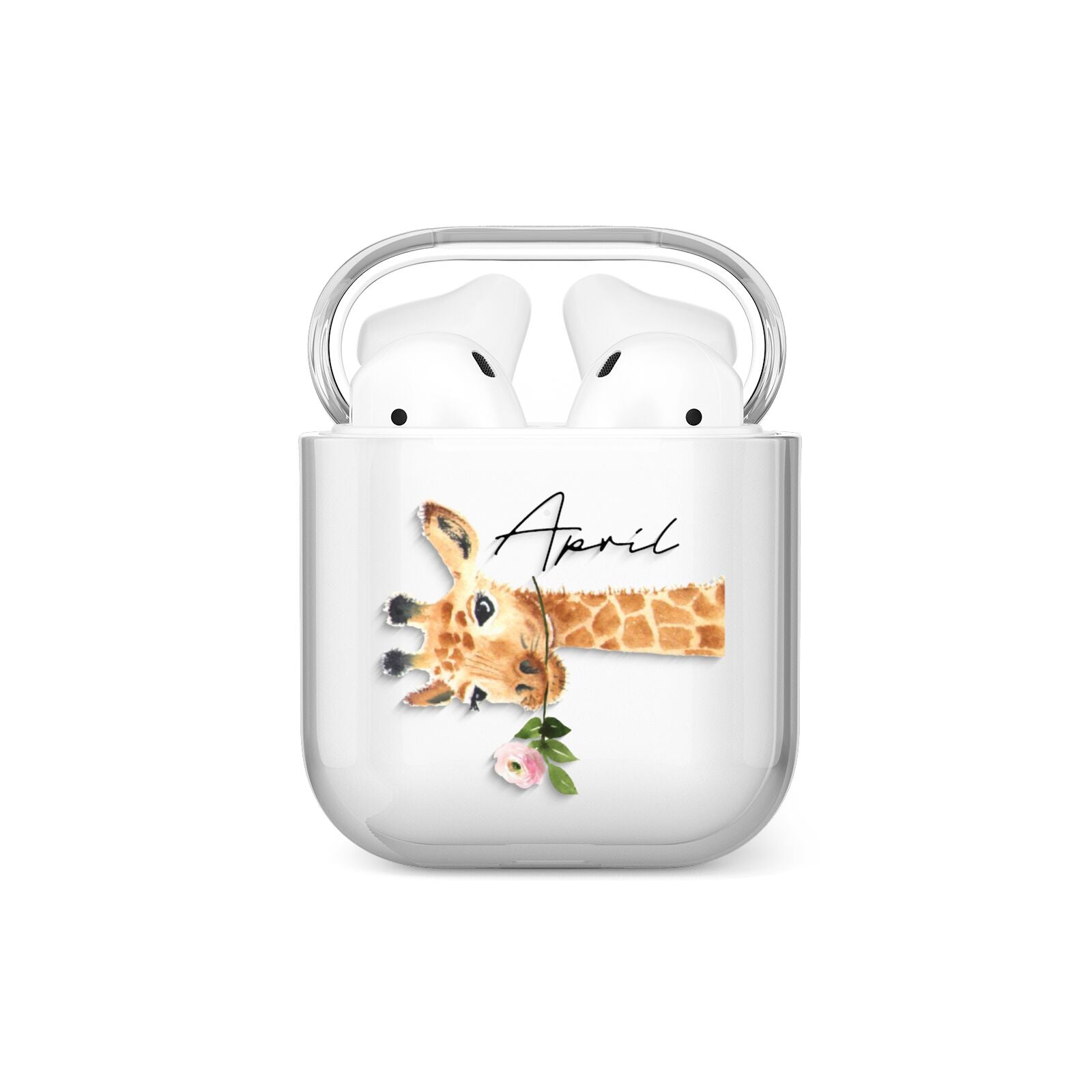 Personalised Giraffe with Name AirPods Case