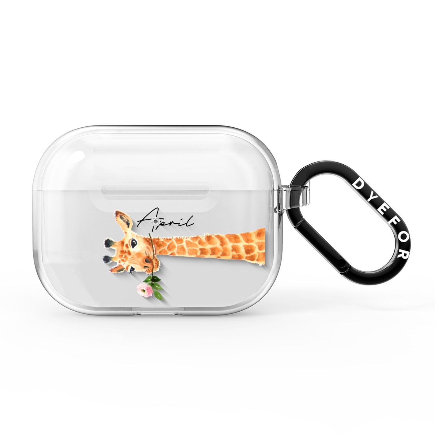 Personalised Giraffe with Name AirPods Pro Clear Case