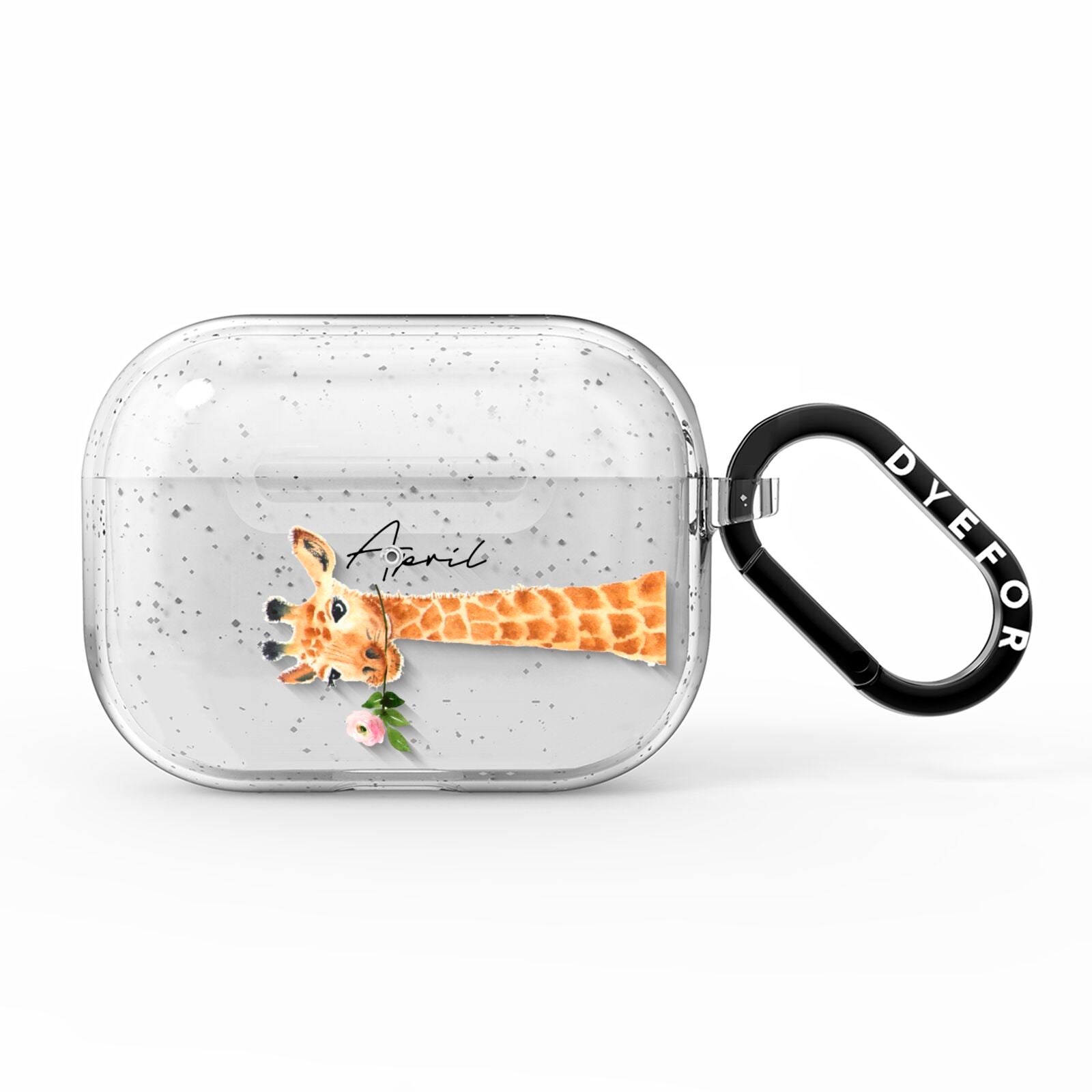 Personalised Giraffe with Name AirPods Pro Glitter Case