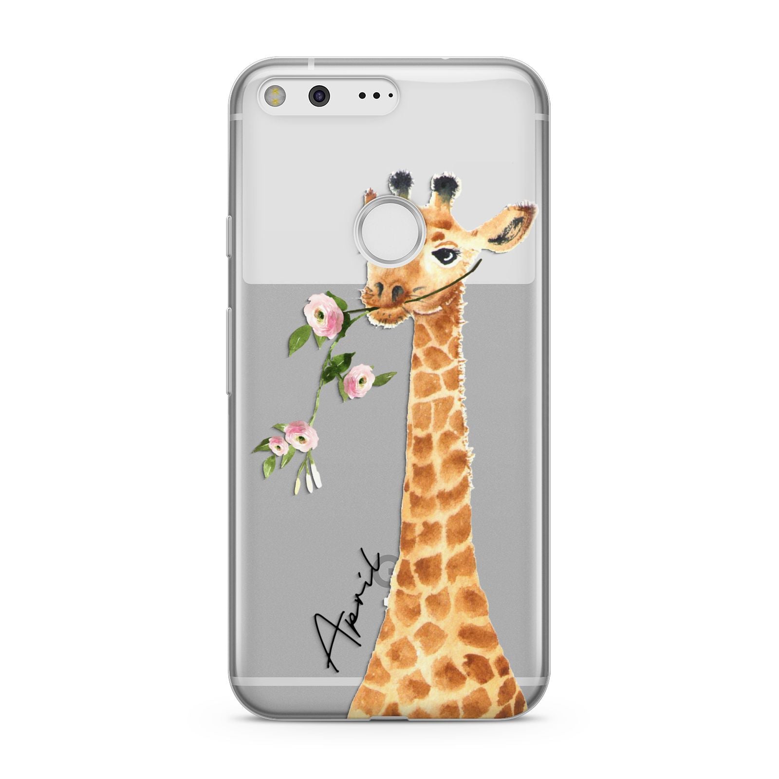 Personalised Giraffe with Name Google Pixel Case