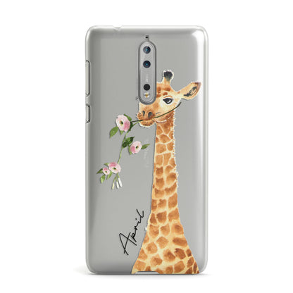 Personalised Giraffe with Name Nokia Case