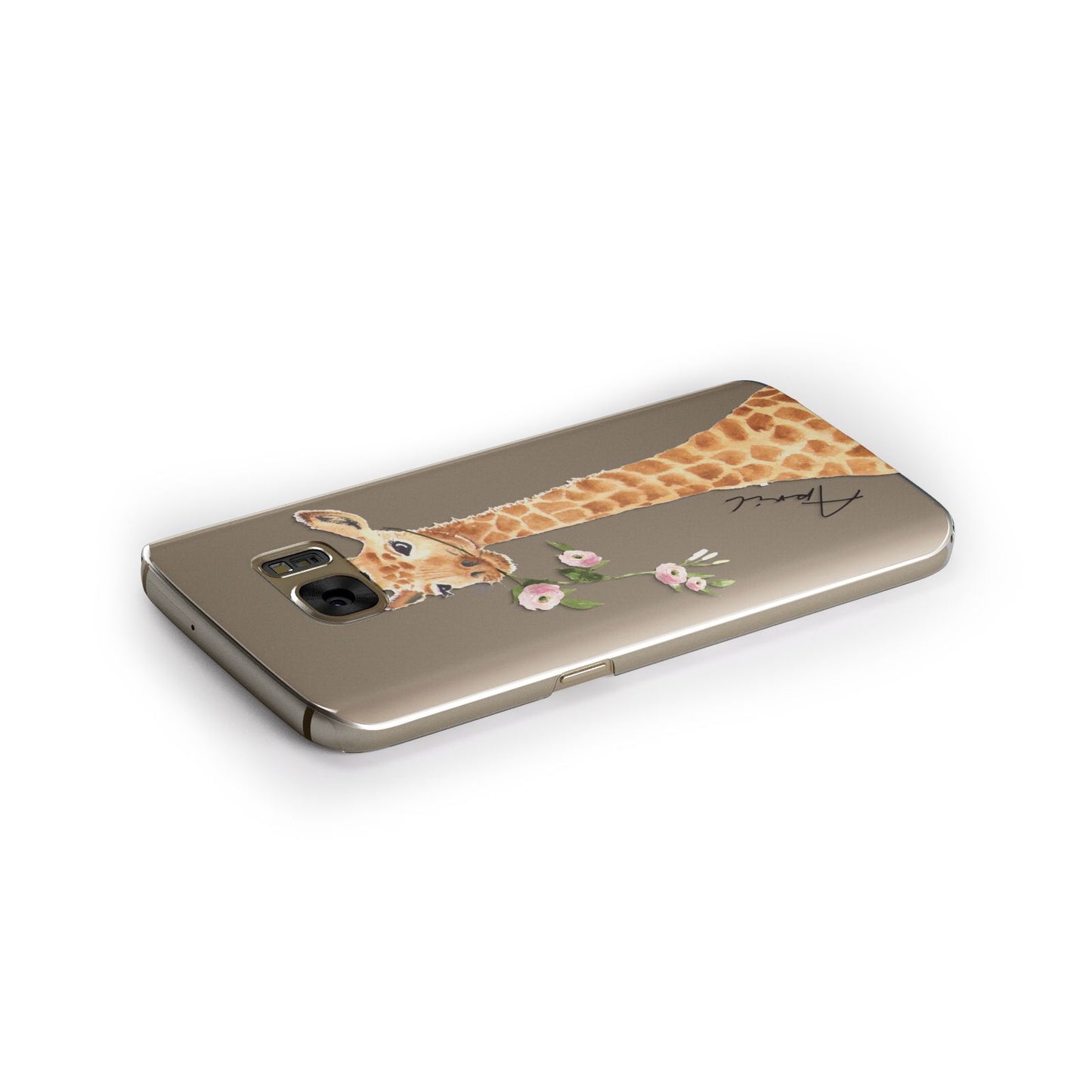 Personalised Giraffe with Name Samsung Galaxy Case Side Close Up