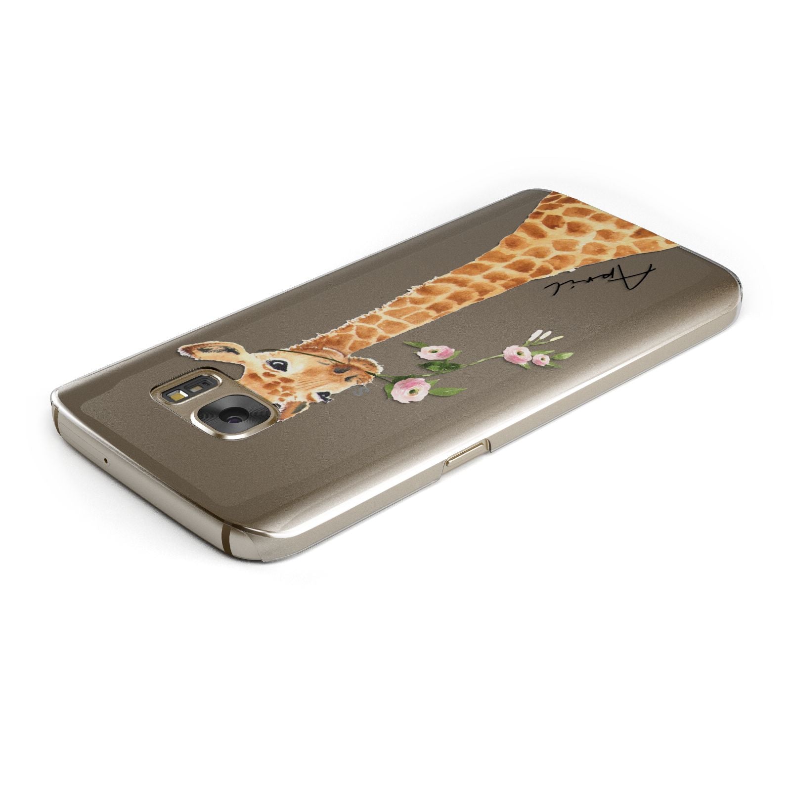 Personalised Giraffe with Name Samsung Galaxy Case Top Cutout