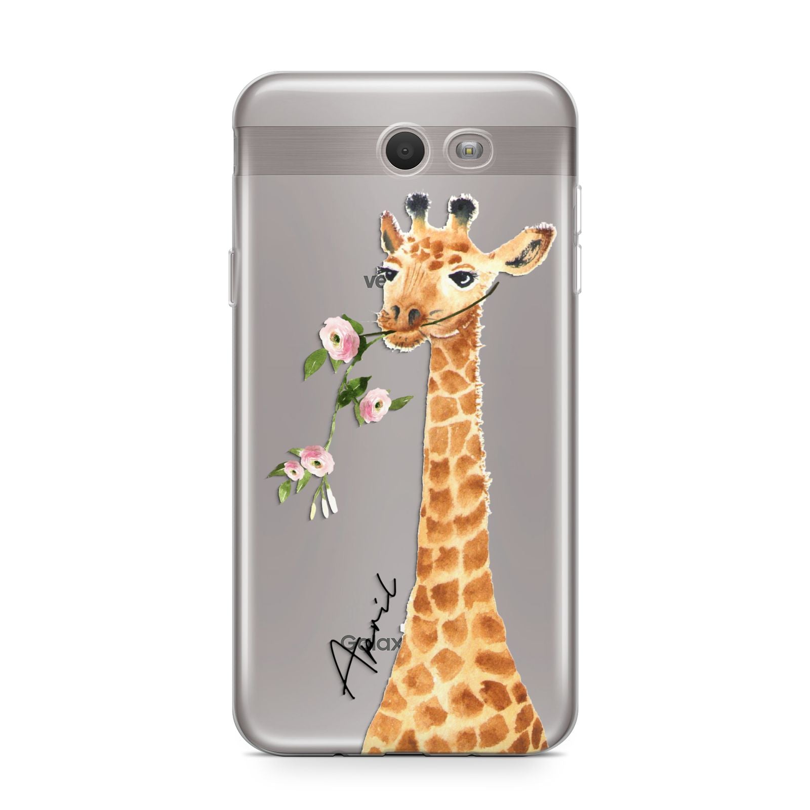 Personalised Giraffe with Name Samsung Galaxy J7 2017 Case