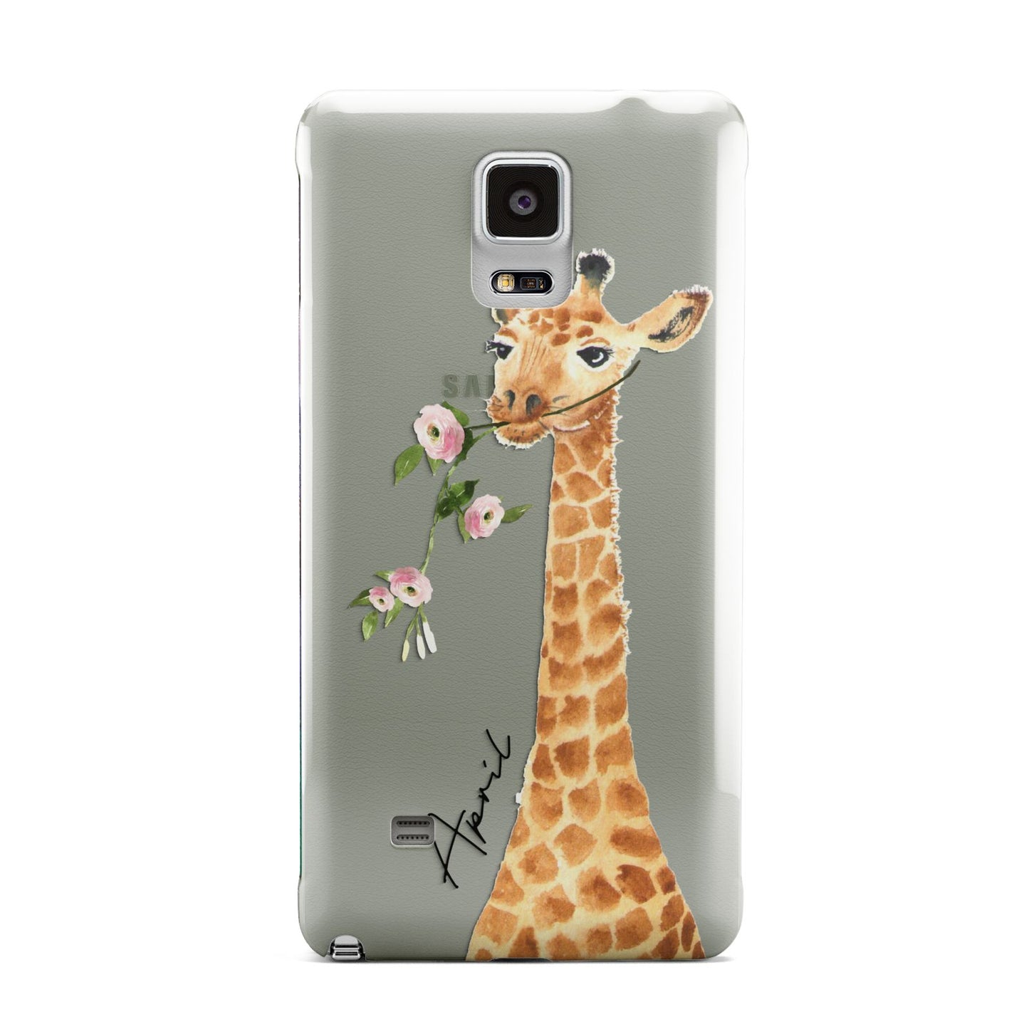 Personalised Giraffe with Name Samsung Galaxy Note 4 Case