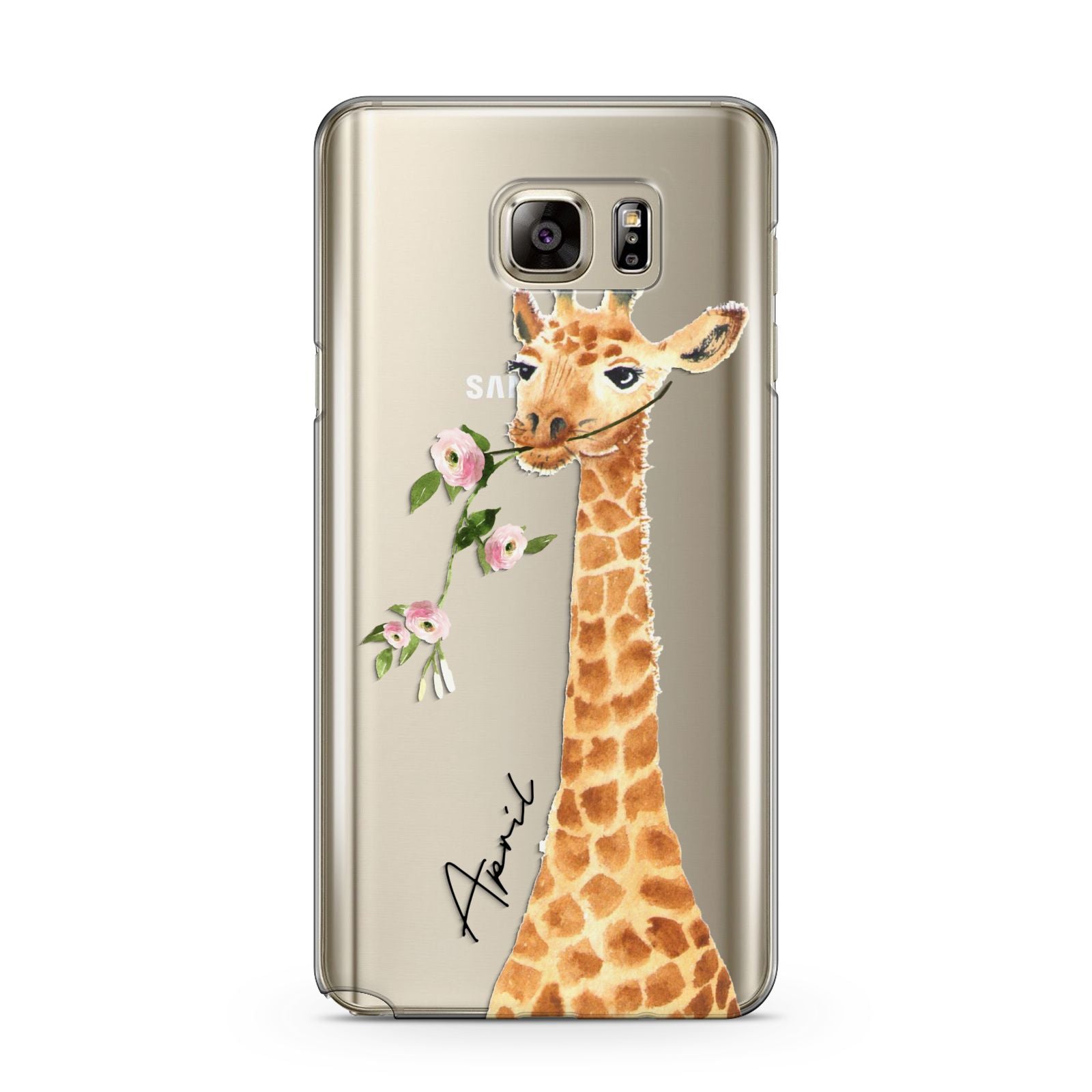 Personalised Giraffe with Name Samsung Galaxy Note 5 Case