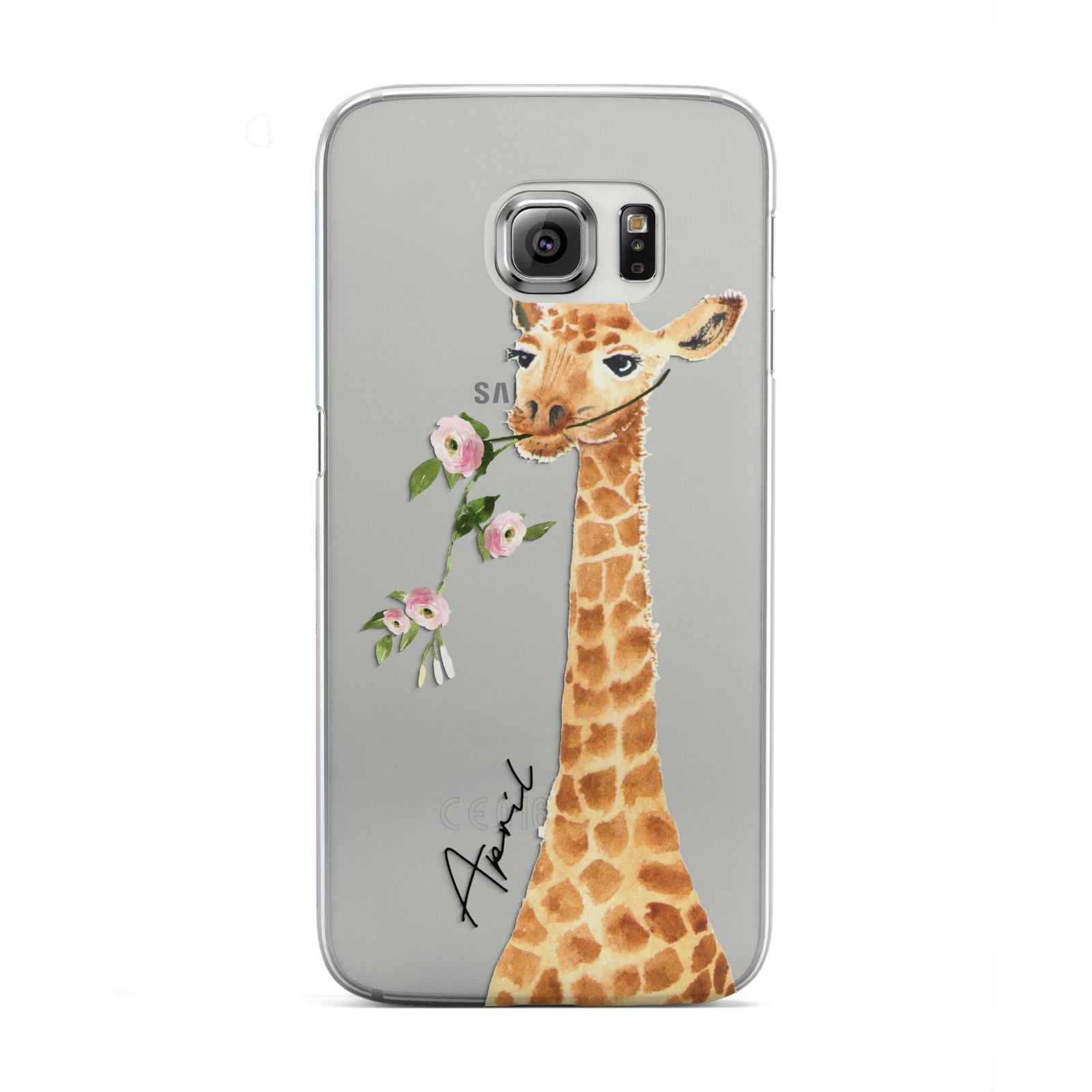 Personalised Giraffe with Name Samsung Galaxy S6 Edge Case