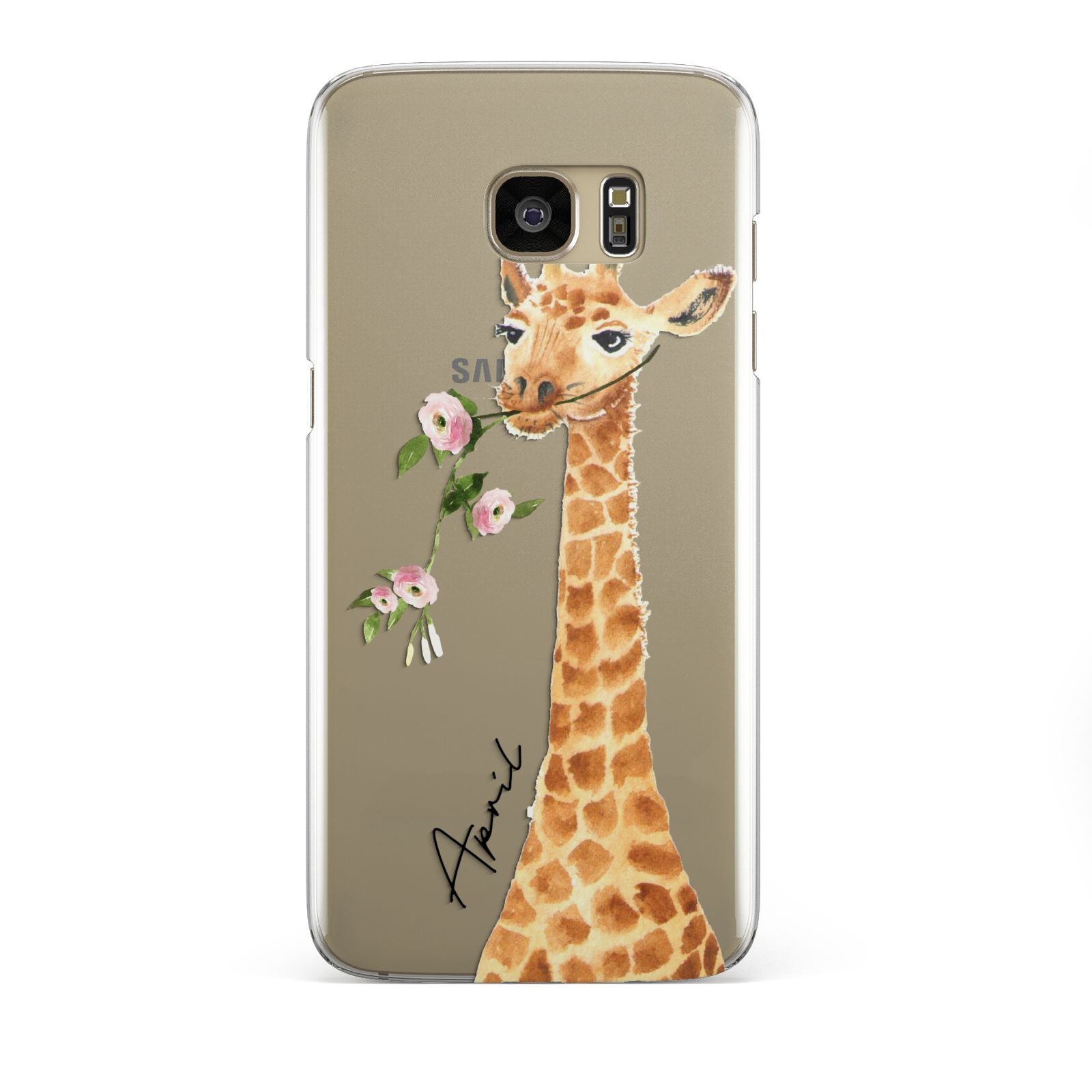 Personalised Giraffe with Name Samsung Galaxy S7 Edge Case