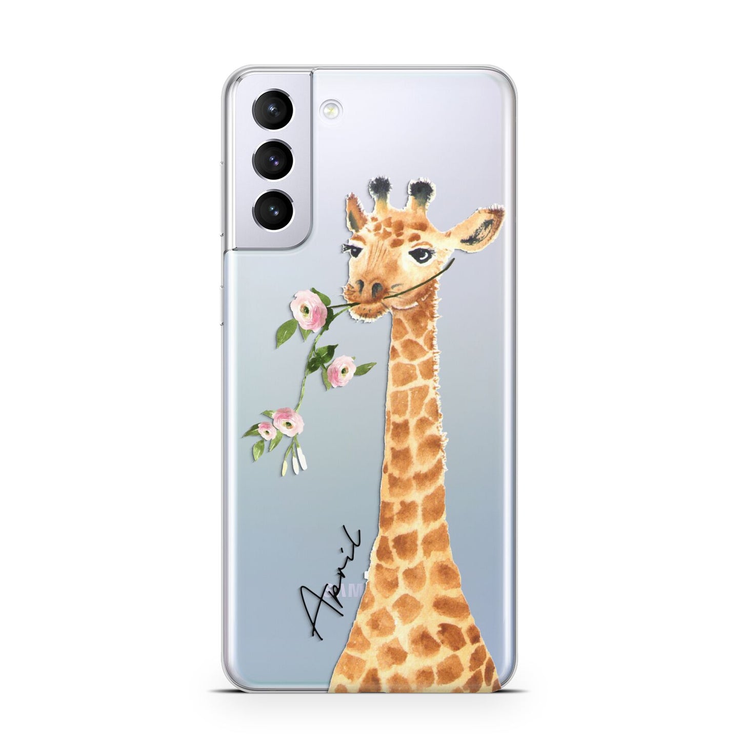 Personalised Giraffe with Name Samsung S21 Plus Phone Case