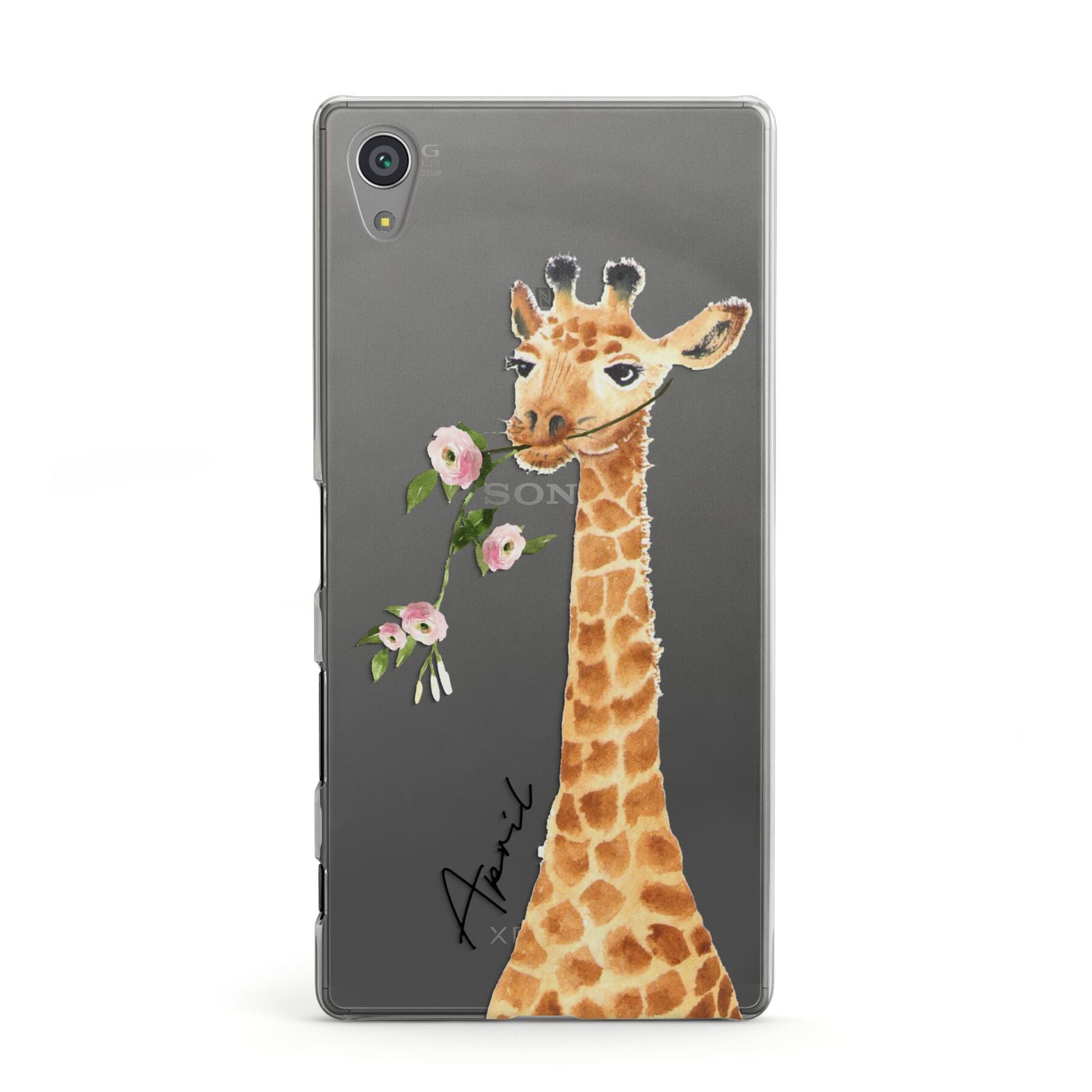 Personalised Giraffe with Name Sony Xperia Case