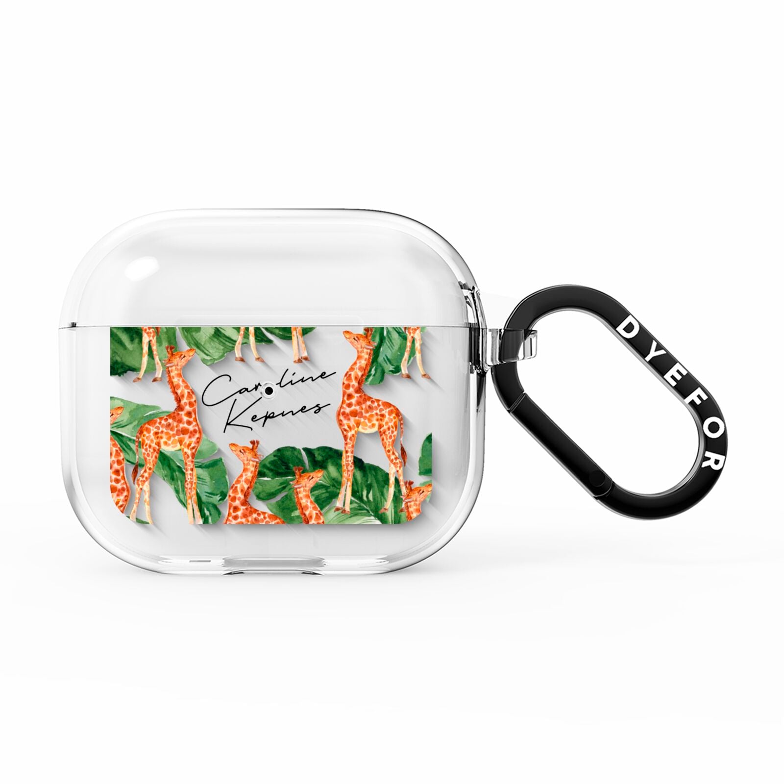 Personalised Giraffes AirPods Clear Case 3rd Gen