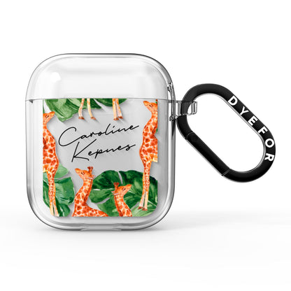 Personalised Giraffes AirPods Clear Case