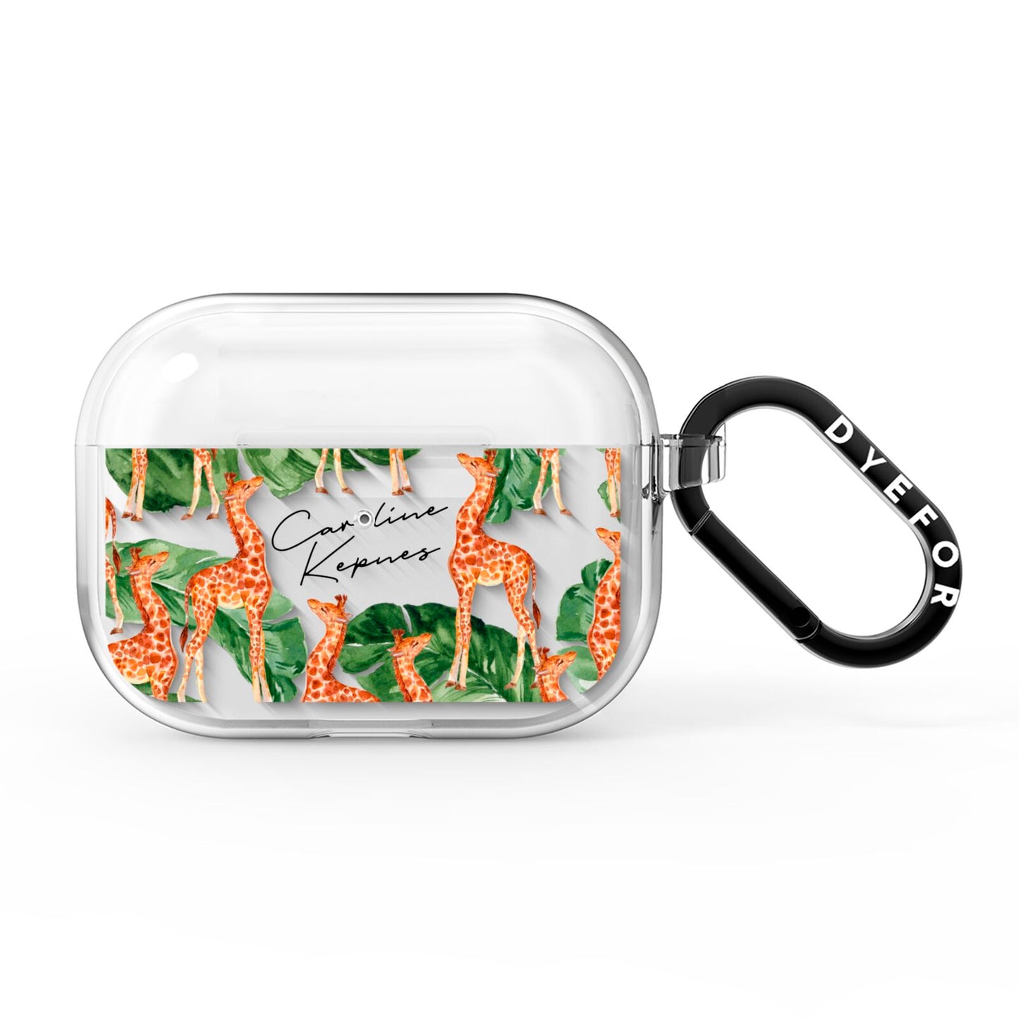 Personalised Giraffes AirPods Pro Clear Case