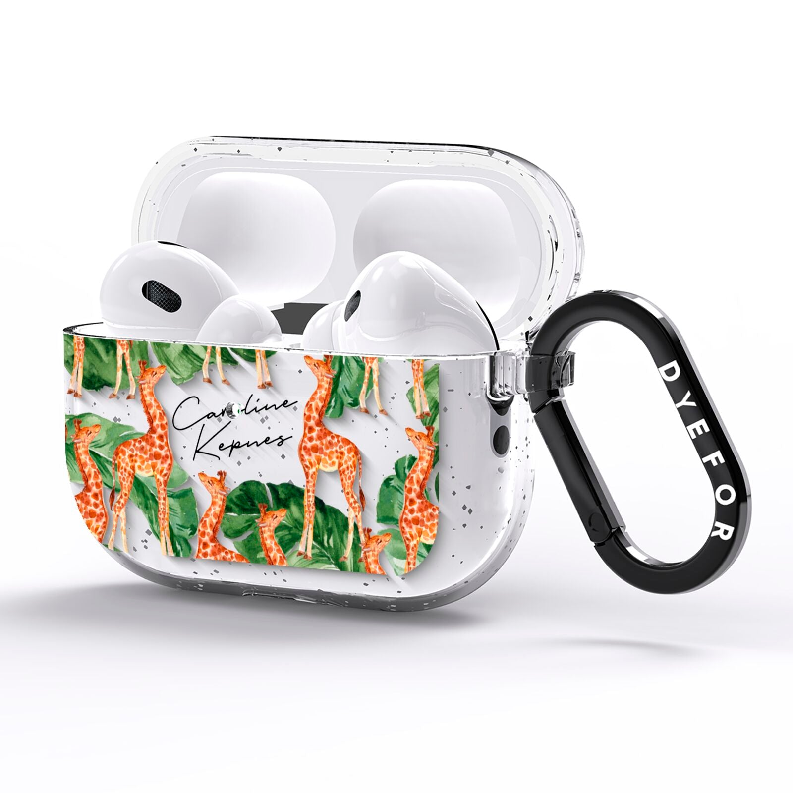 Personalised Giraffes AirPods Pro Glitter Case Side Image