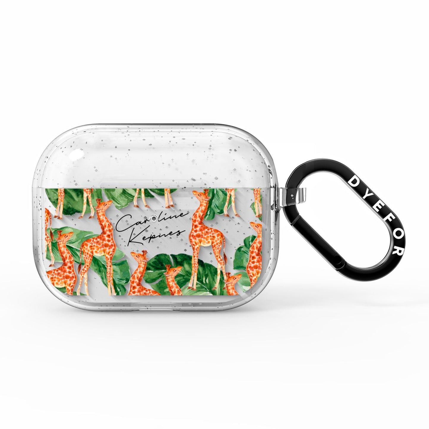 Personalised Giraffes AirPods Pro Glitter Case