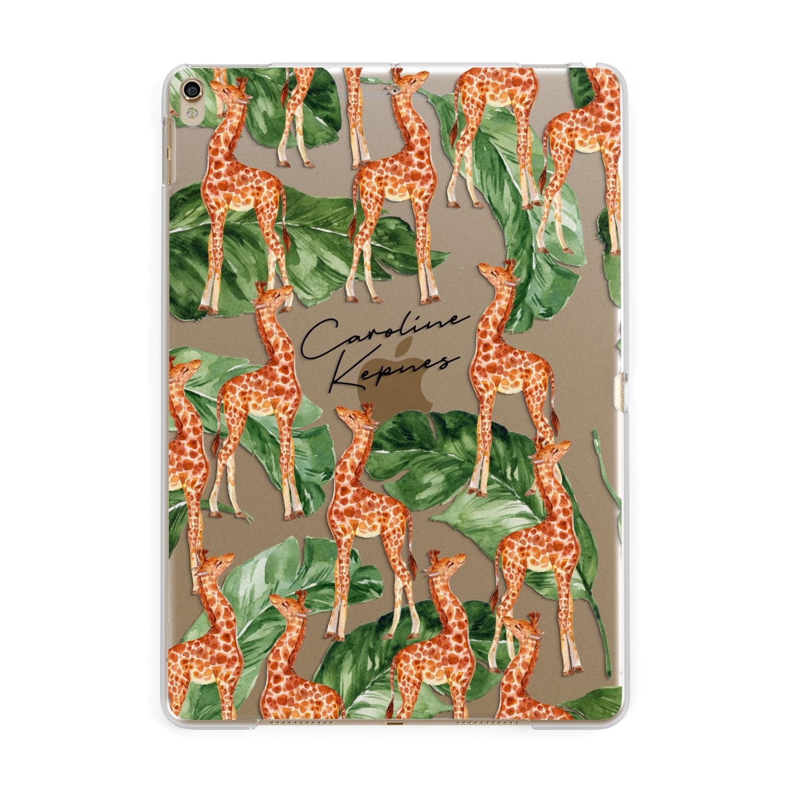 Personalised Giraffes Apple iPad Gold Case