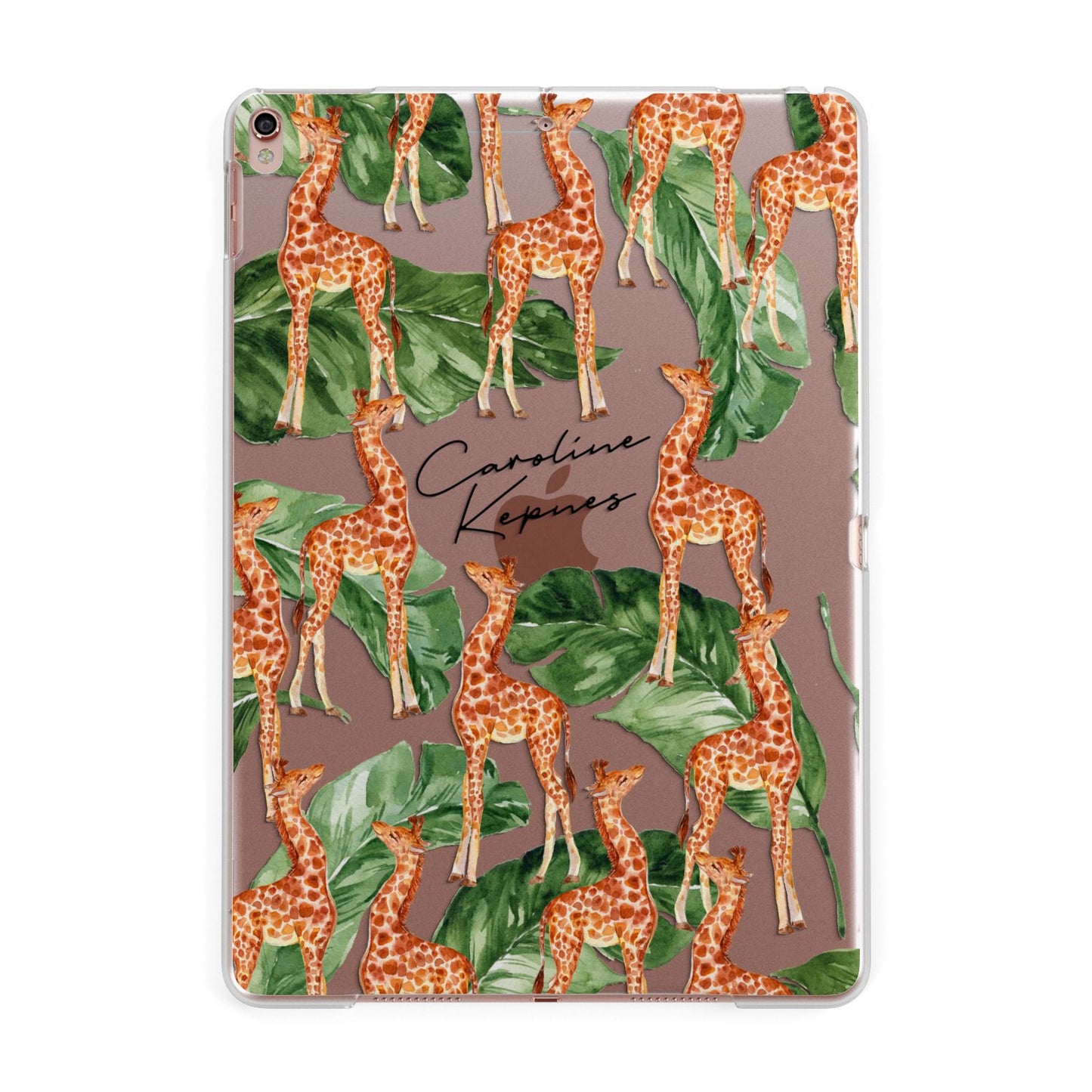 Personalised Giraffes Apple iPad Rose Gold Case