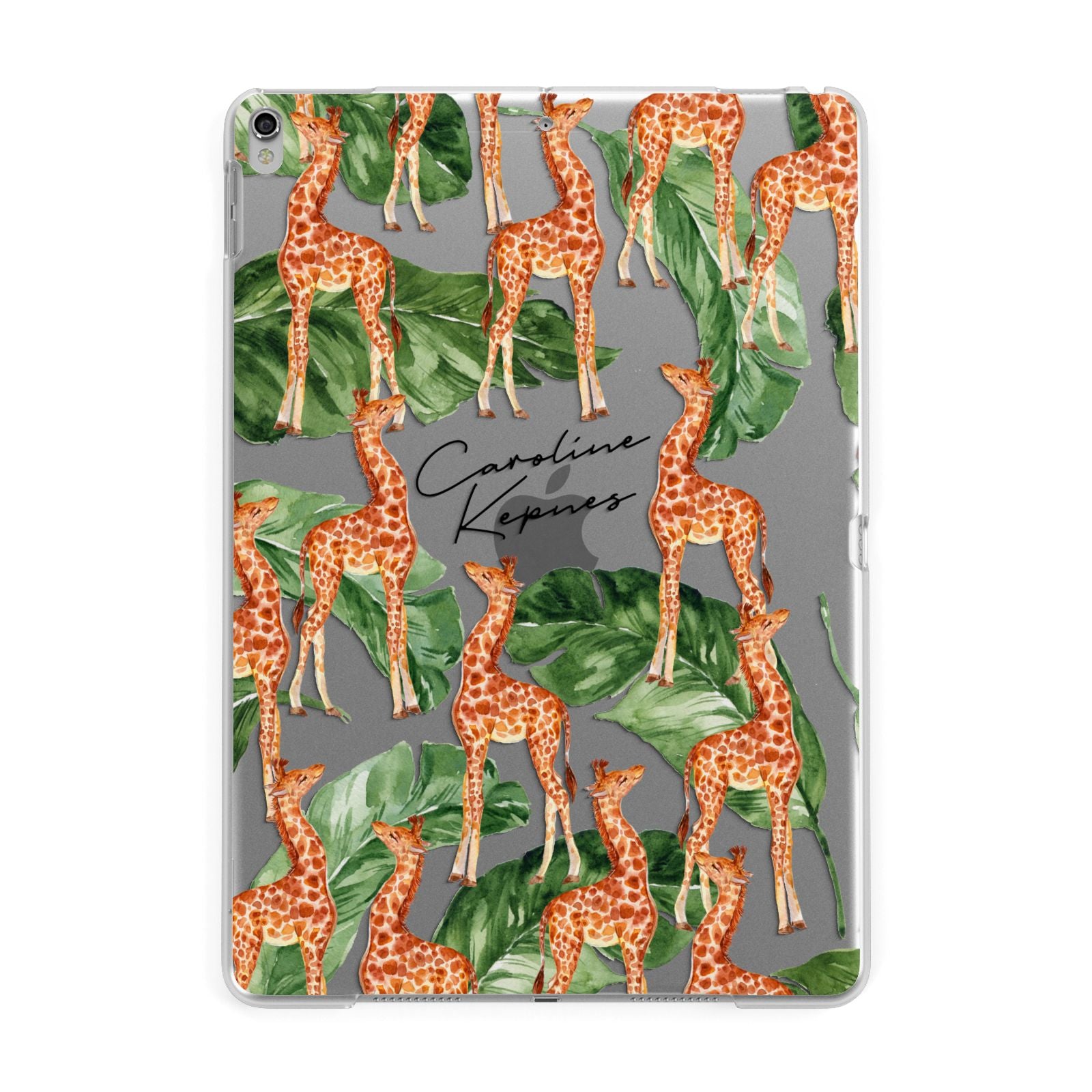 Personalised Giraffes Apple iPad Silver Case