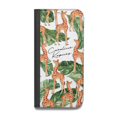 Personalised Giraffes Vegan Leather Flip Samsung Case