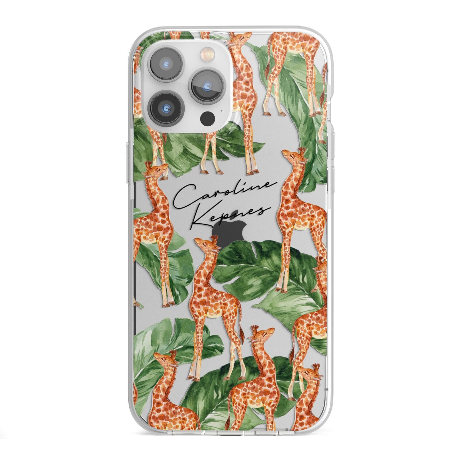 Personalised Giraffes iPhone 13 Pro Max TPU Impact Case with White Edges
