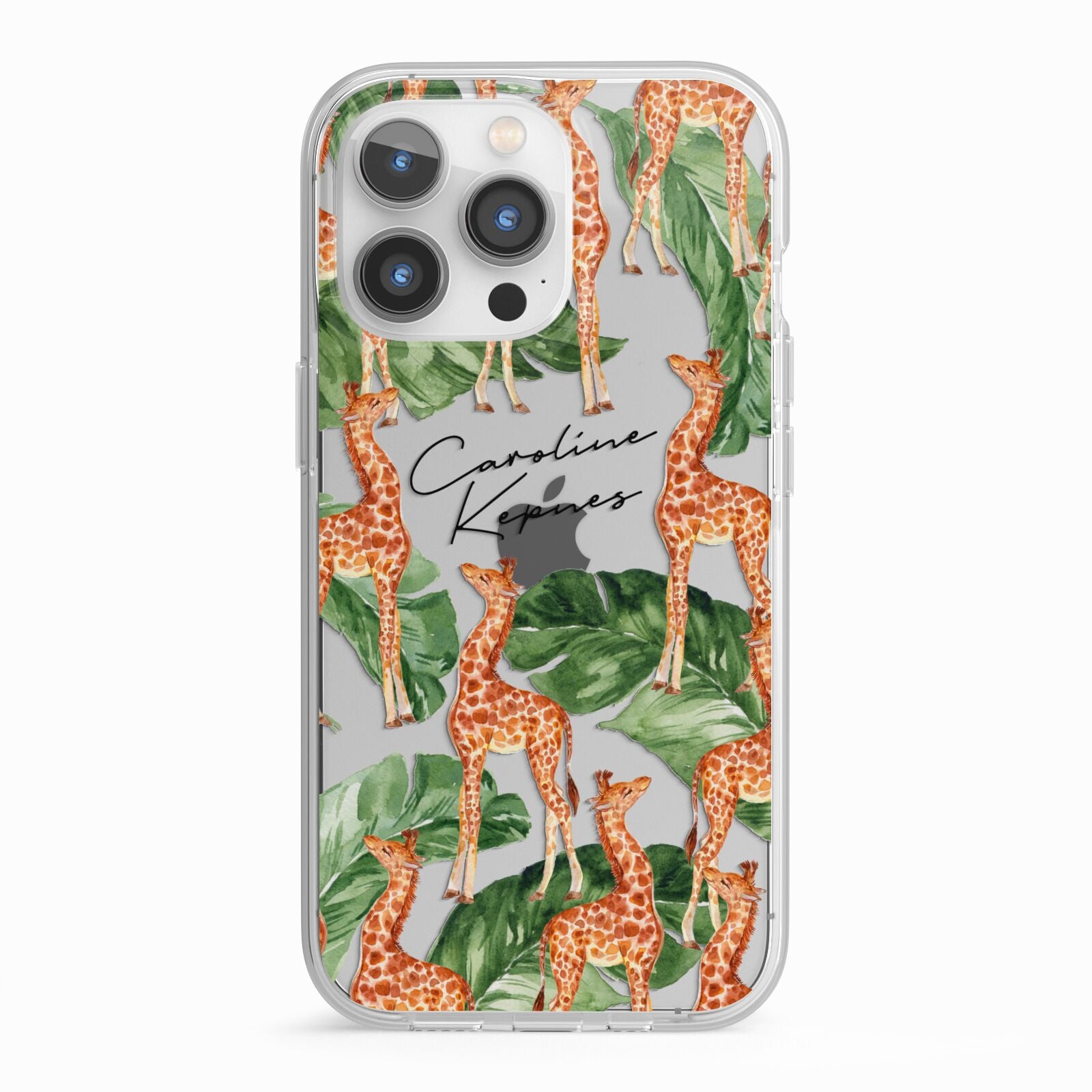 Personalised Giraffes iPhone 13 Pro TPU Impact Case with White Edges