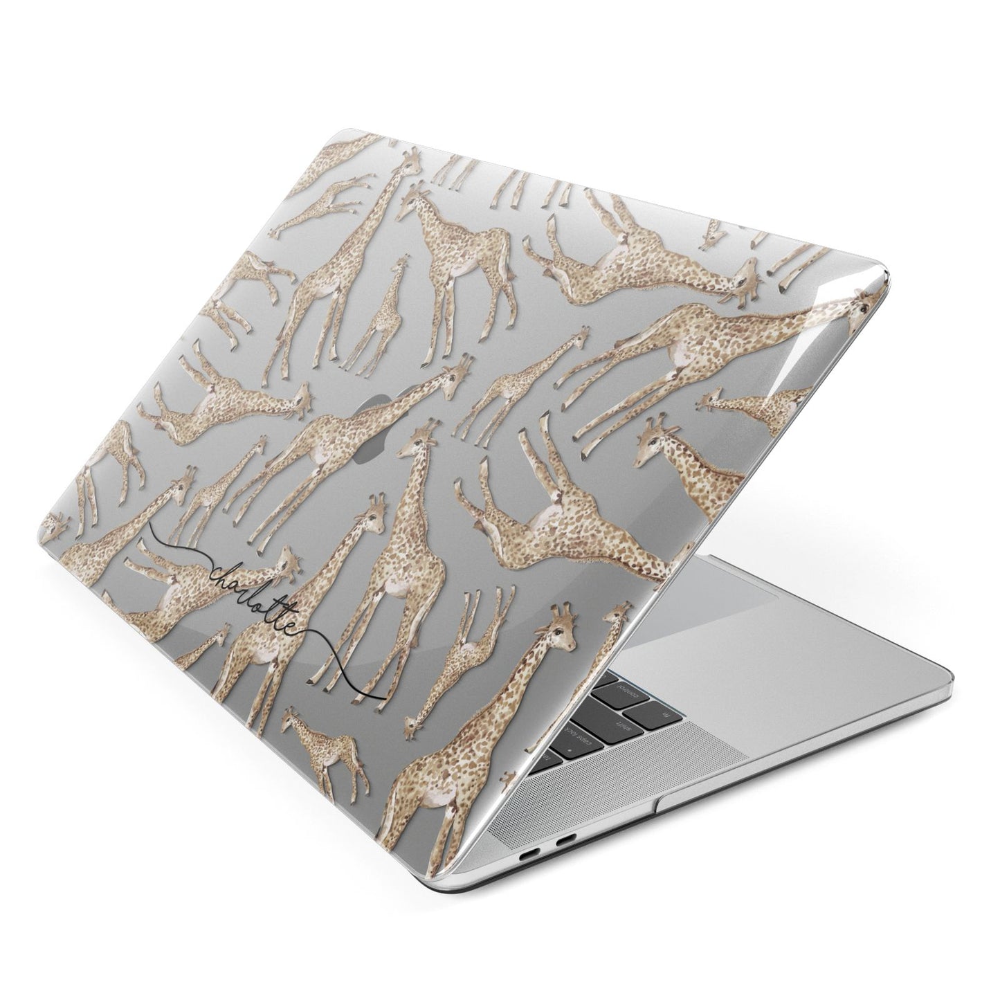 Personalised Giraffes with Name Apple MacBook Case Side View