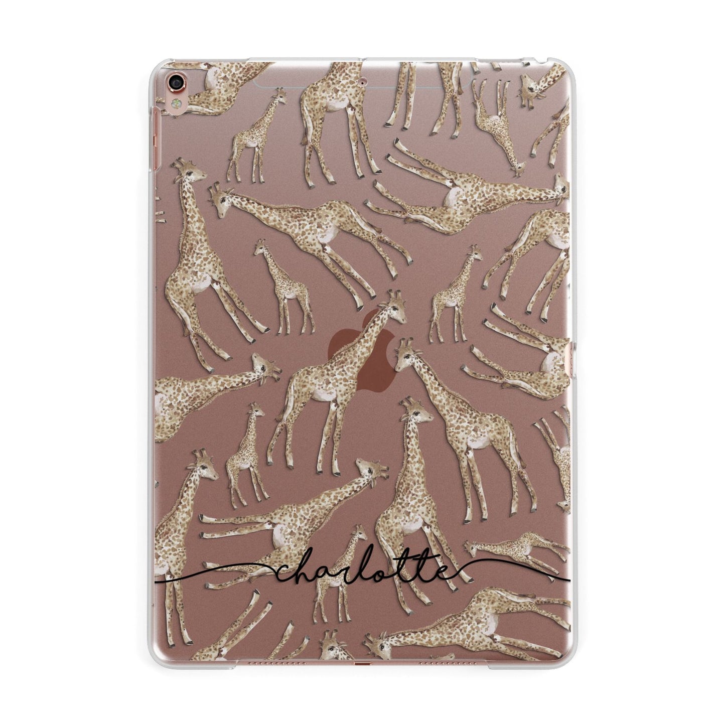 Personalised Giraffes with Name Apple iPad Rose Gold Case