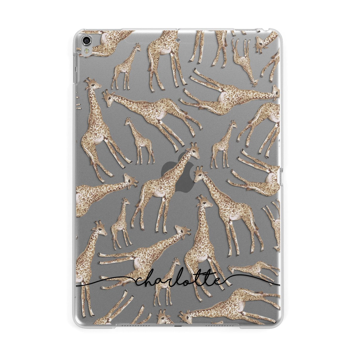 Personalised Giraffes with Name Apple iPad Silver Case