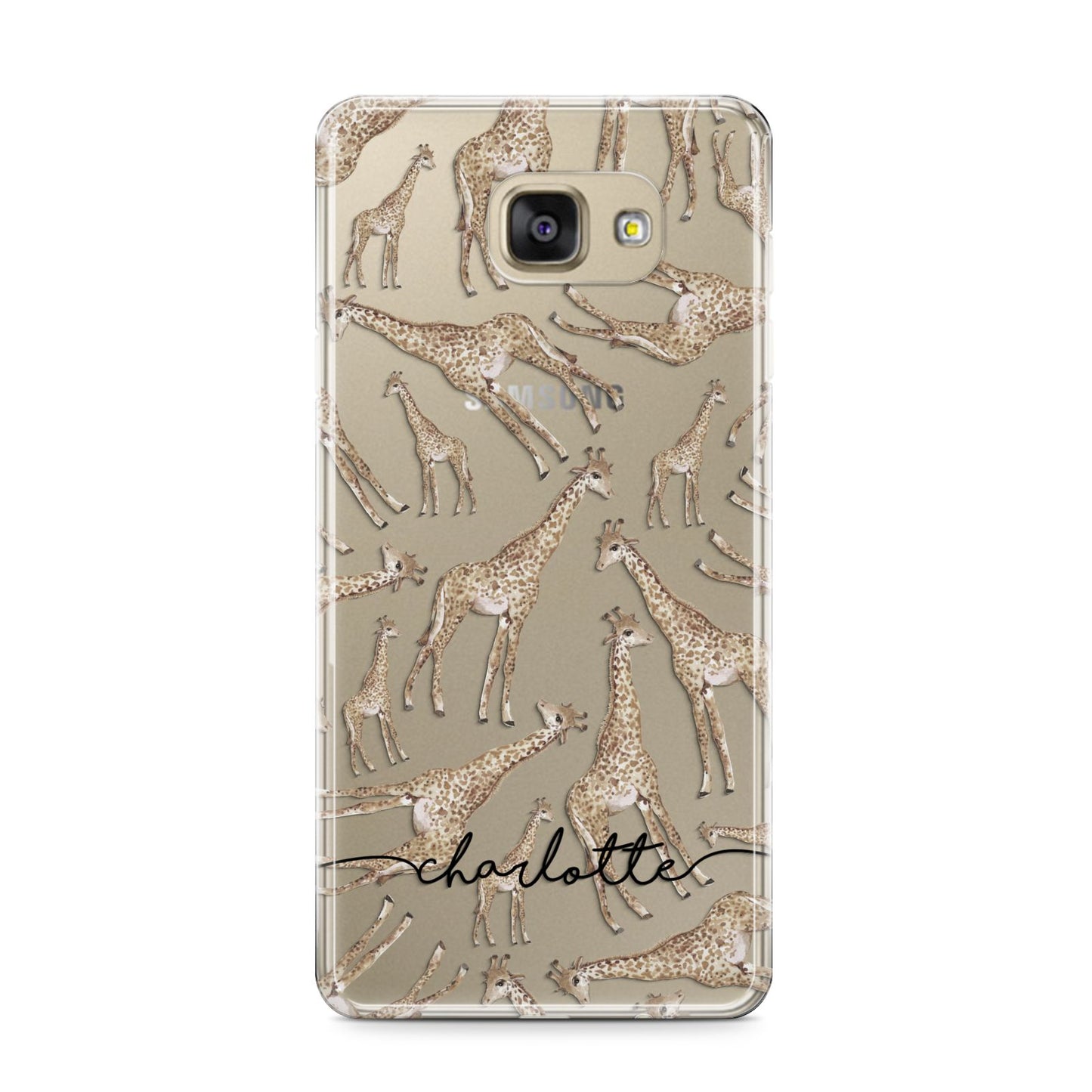 Personalised Giraffes with Name Samsung Galaxy A9 2016 Case on gold phone