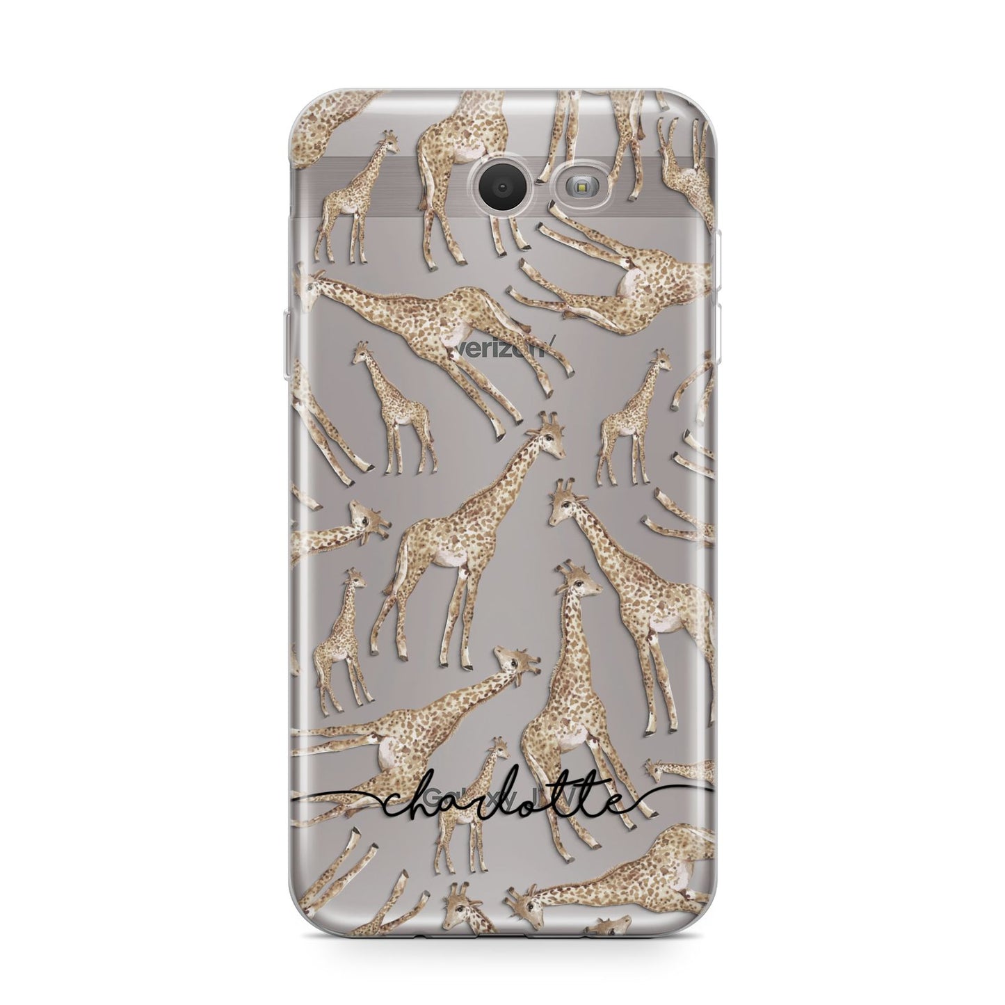 Personalised Giraffes with Name Samsung Galaxy J7 2017 Case