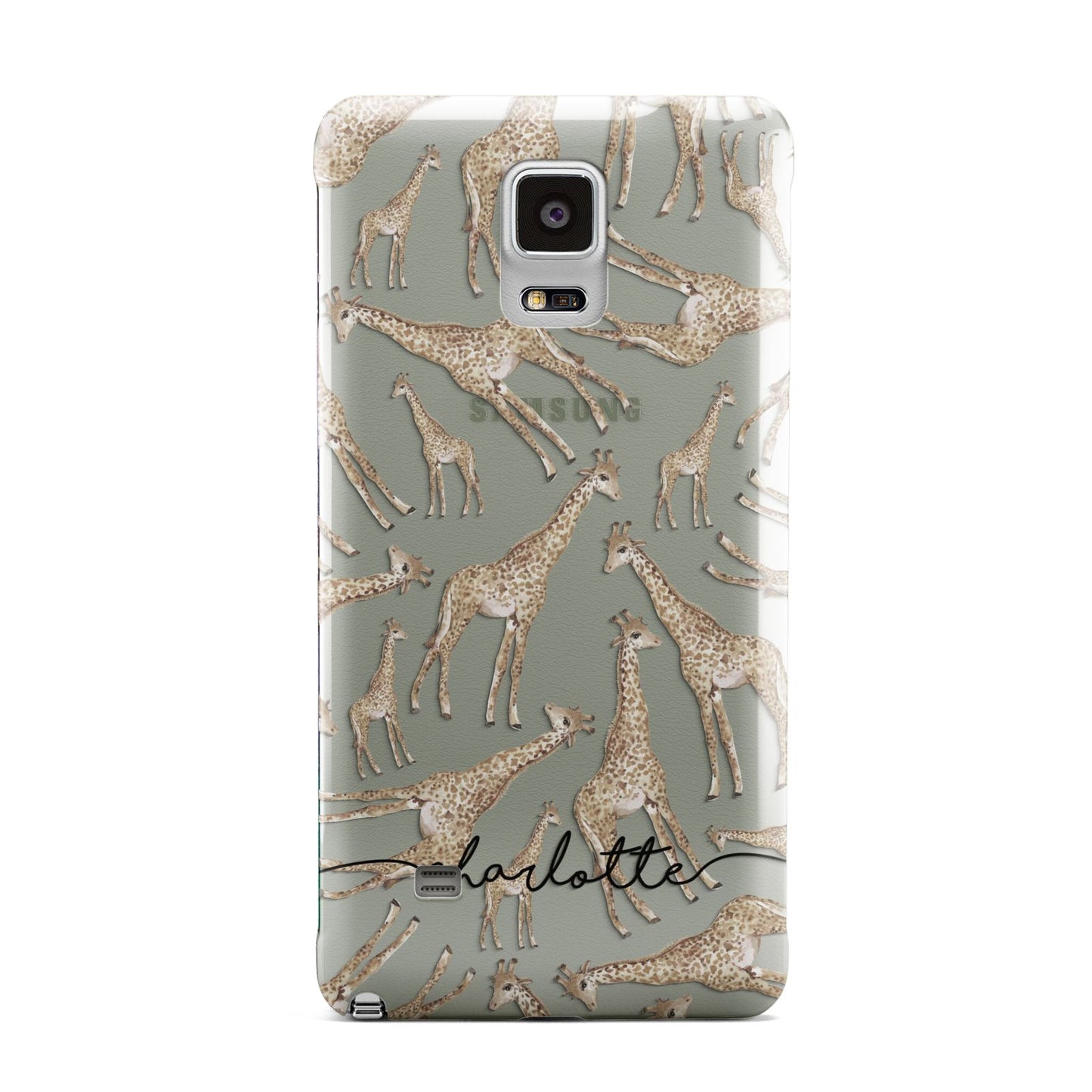 Personalised Giraffes with Name Samsung Galaxy Note 4 Case