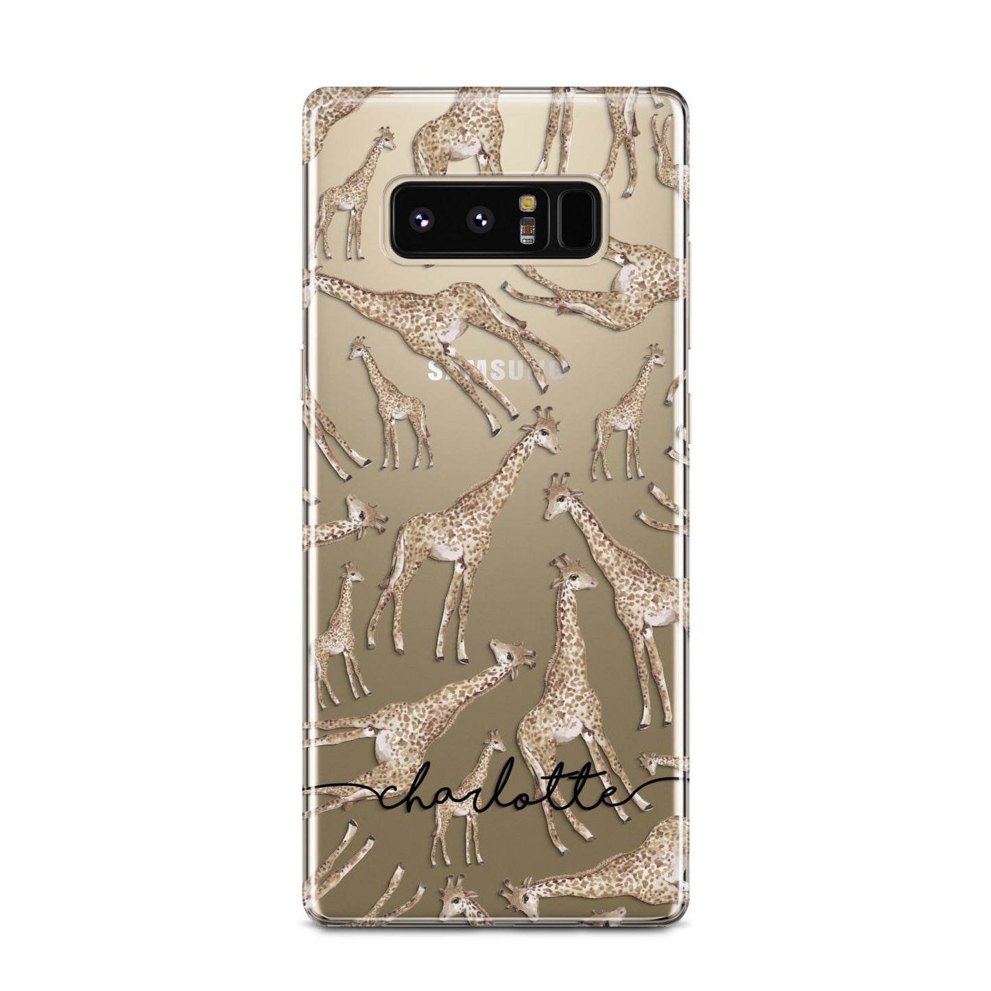 Personalised Giraffes with Name Samsung Galaxy Note 8 Case